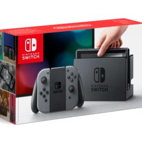 Consola Nintendo Switch con un par de mandos Joy-Con grises