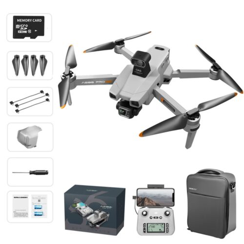 EKASN 8K GPS FPV Drone Full HD Cámara con cardán de 3 ejes 6000m Vuelo Láser Evitación de obstáculos con tarjeta SD 64GB -Gris
