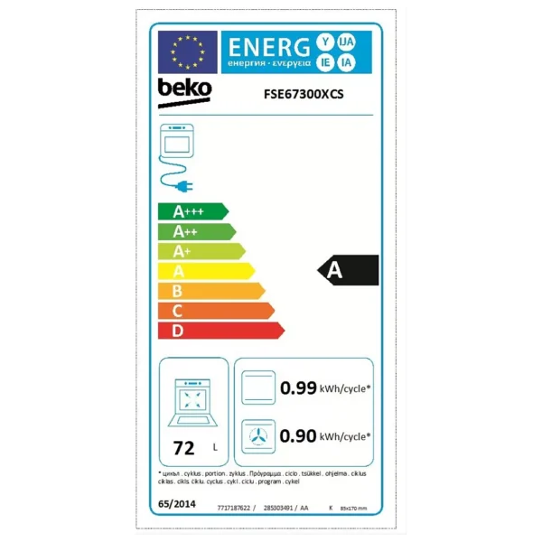 Cocina de vidrio cerámico BEKO FSE67300XCS - Imagen de 3