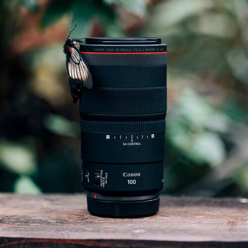Objetivo mirrorless negro Canon RF 100mm f/2.8 L Macro IS USM