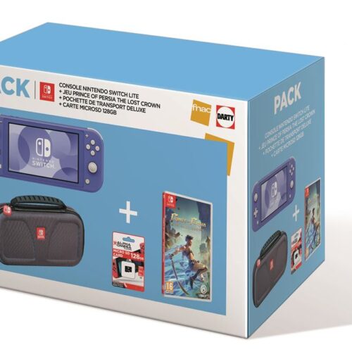 Pack Fnac Consola Nintendo Switch Lite Azul + Prince of Persia The Lost Crown + Estuche de Transporte Deluxe + Tarjeta microSD de 128GB